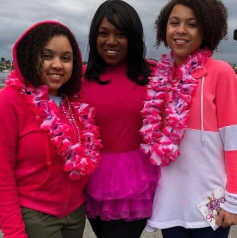 Tania Rogers with her daughters.
